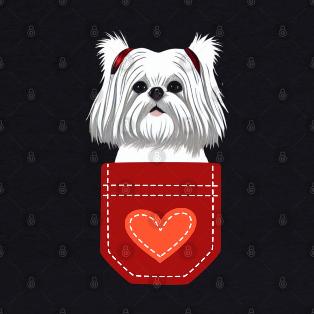 I Love My Crusty White Dog Girl Maltese Shih Tzu Birthday by Mochabonk